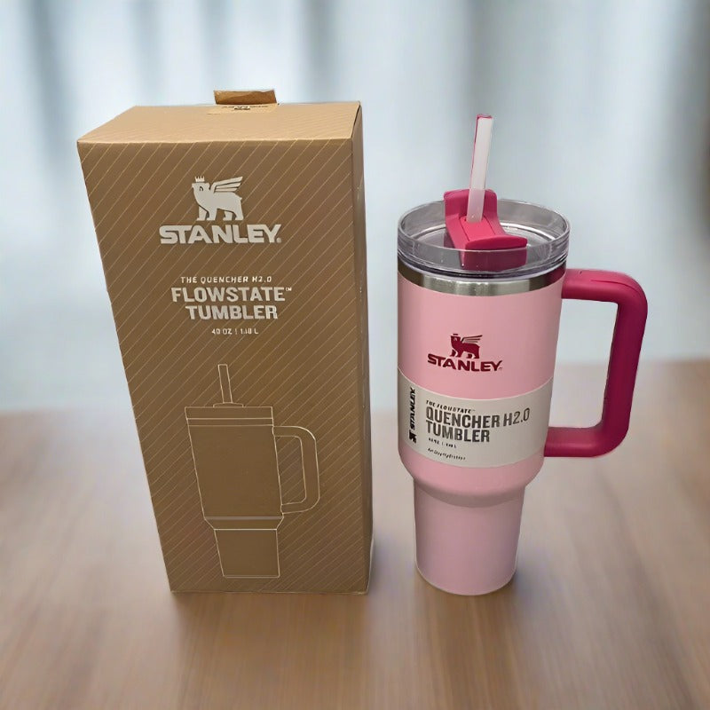 Stanley 40oz/1.1L Tumbler Cup With Handle and Straw Lids Stainless Steel - ShadeSailgarden