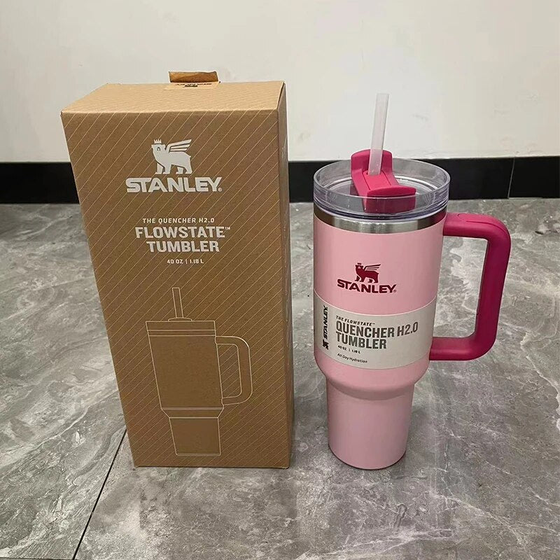 Stanley 40oz/1.1L  Tumbler Cup With Handle and Straw Lids Stainless Steel